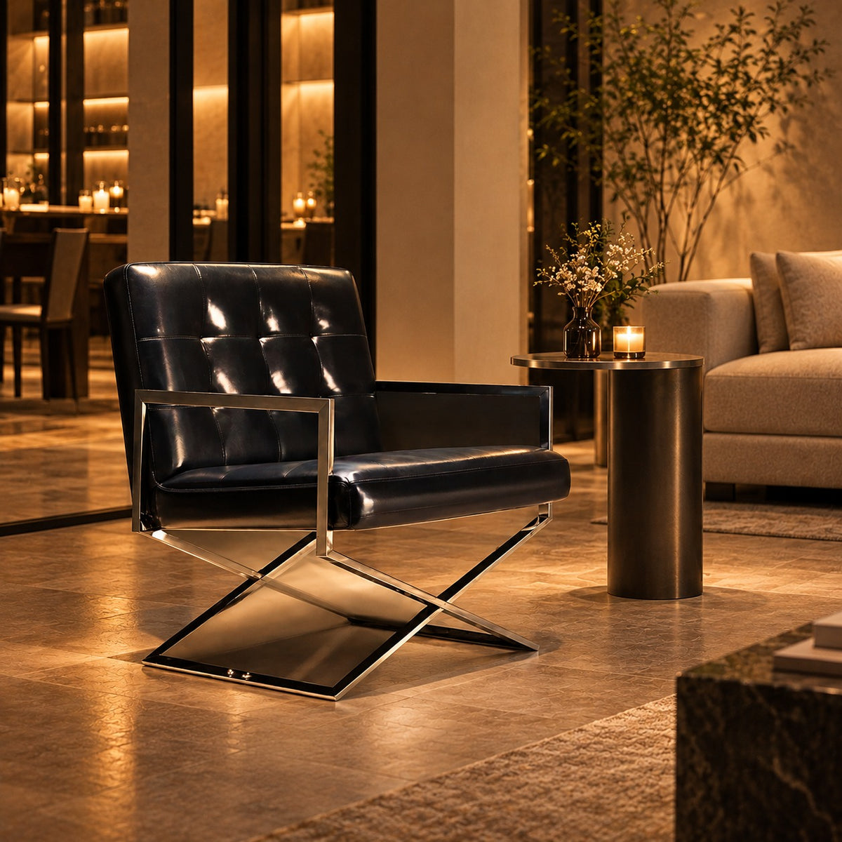 Tufted X Lounge Chair 使用イメージ（飲食店）