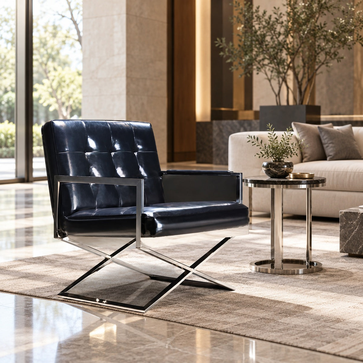 Tufted X Lounge Chair 使用イメージ（ホテル）
