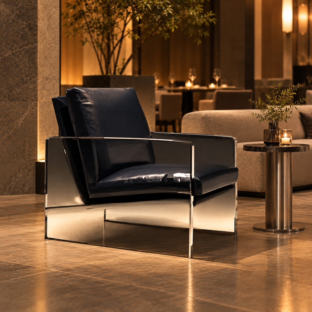 Slim Frame Lounge Chair 使用イメージ（飲食店）