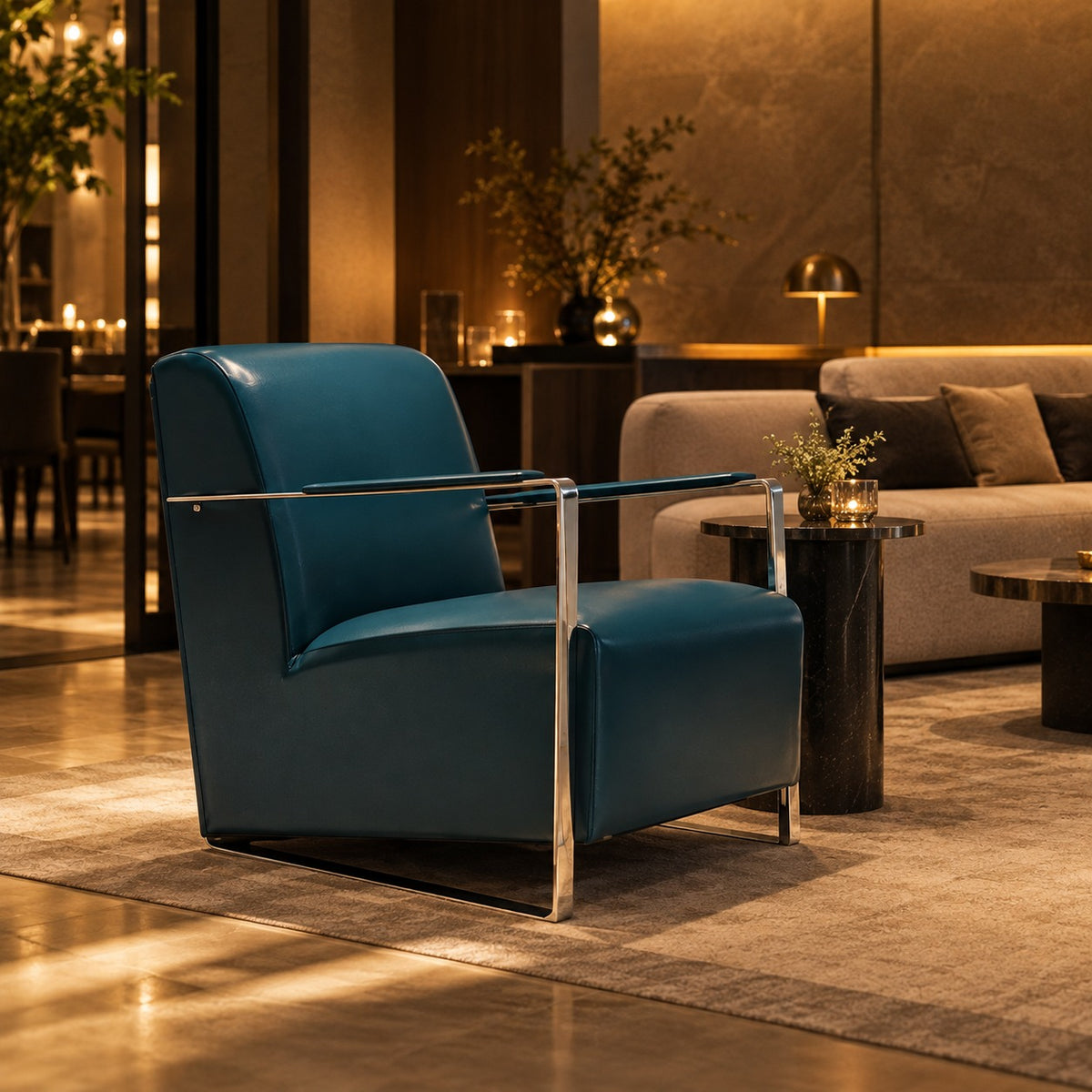 Box Frame Lounge Chair 使用イメージ（飲食店）