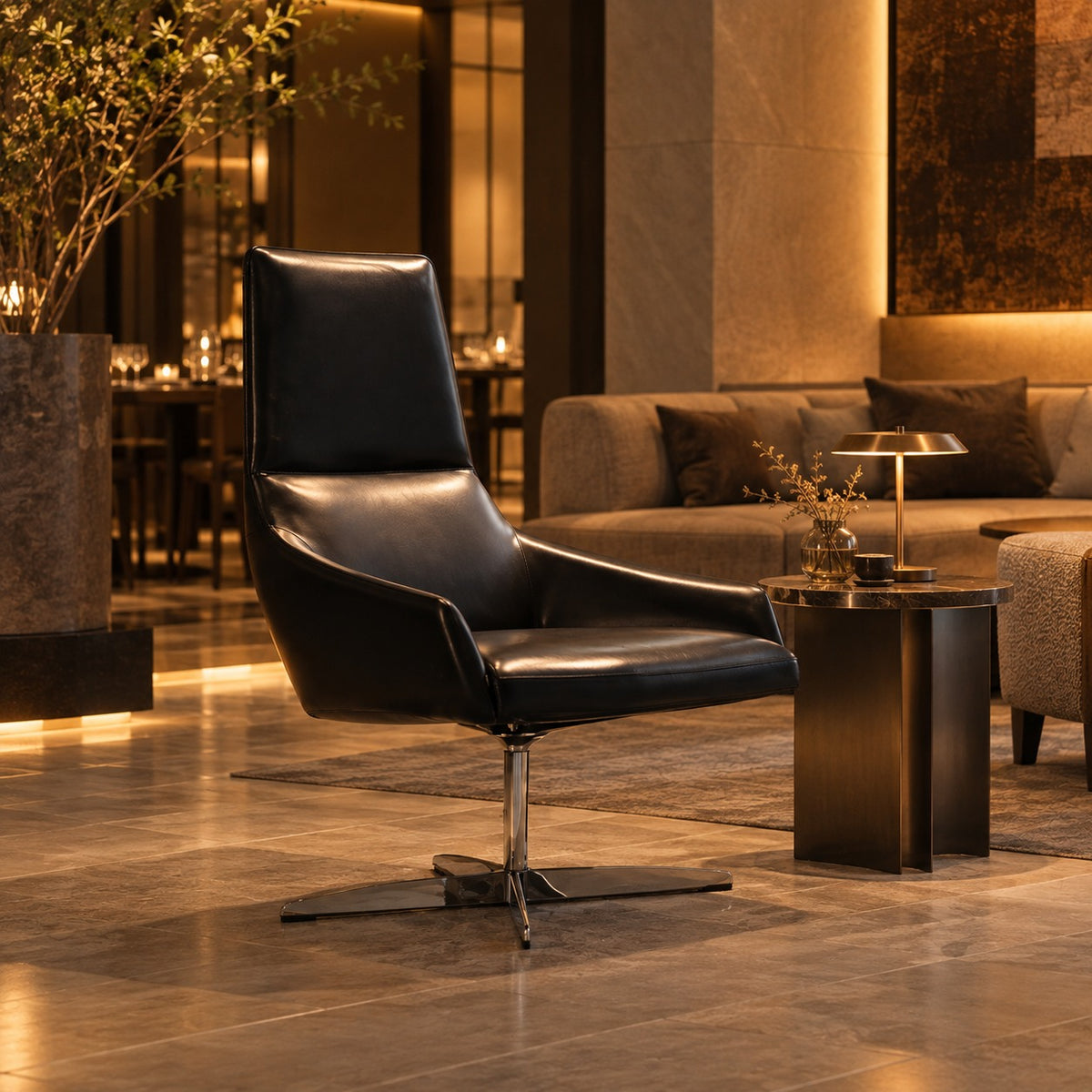 Swivel High Back Chair 使用イメージ（飲食店）