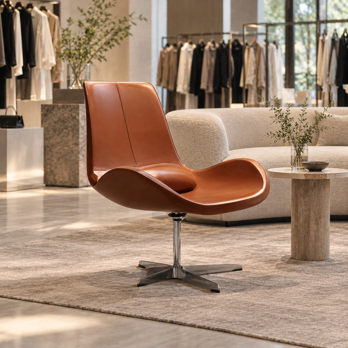 Swivel Wing Chair 使用イメージ（アパレル店）