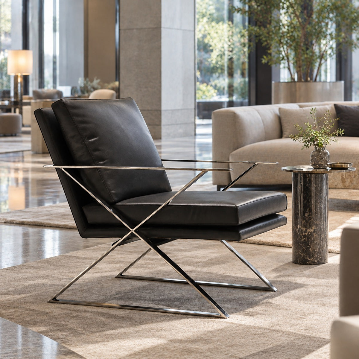 Cross Lounge Chair 使用イメージ（ホテル）