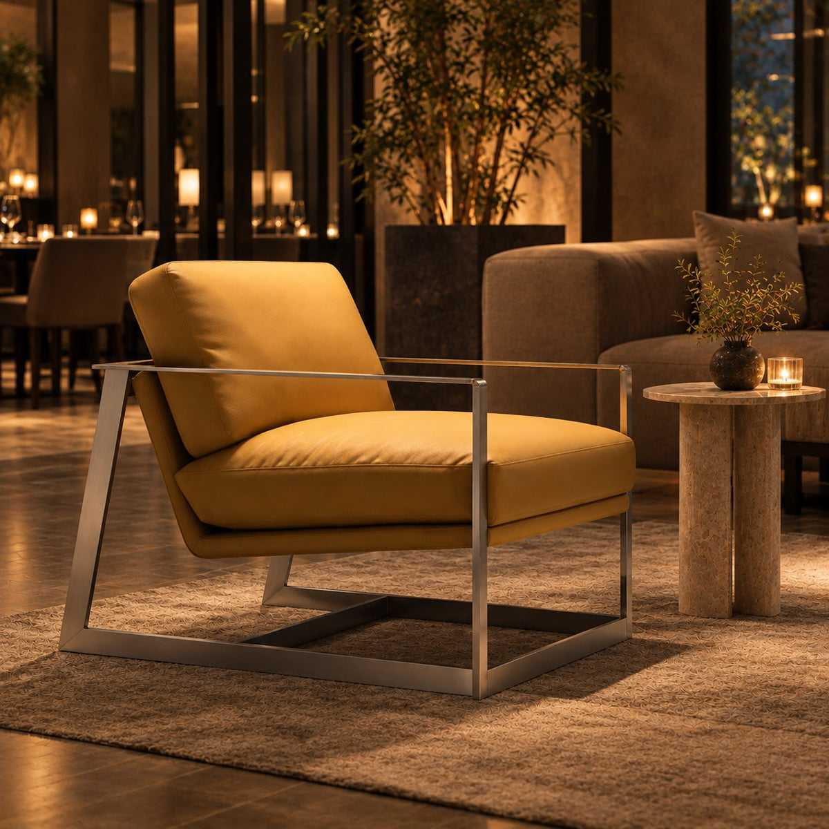Sled Lounge Chair 使用イメージ（飲食店）