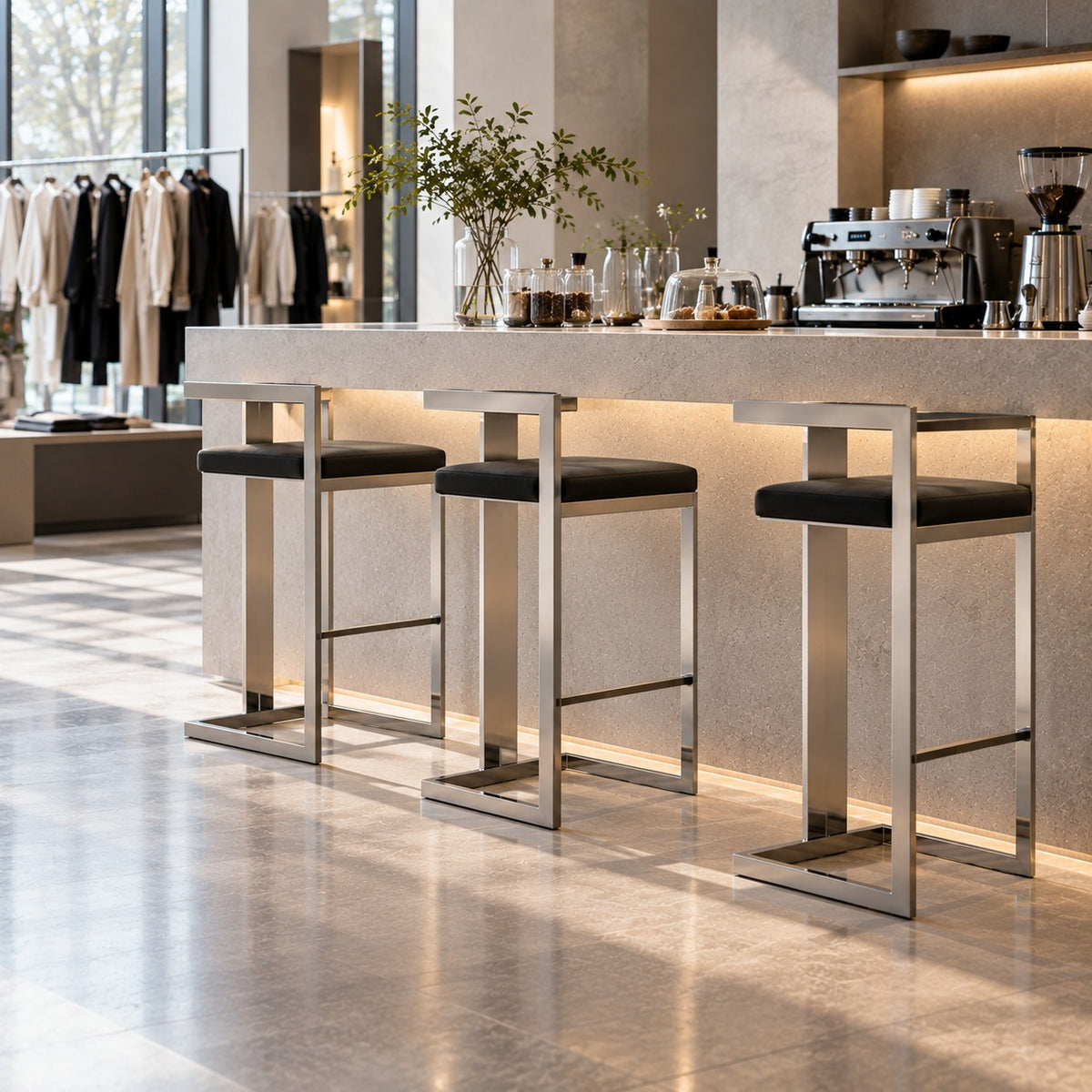 Square Counter Chair 使用イメージ（アパレル店）