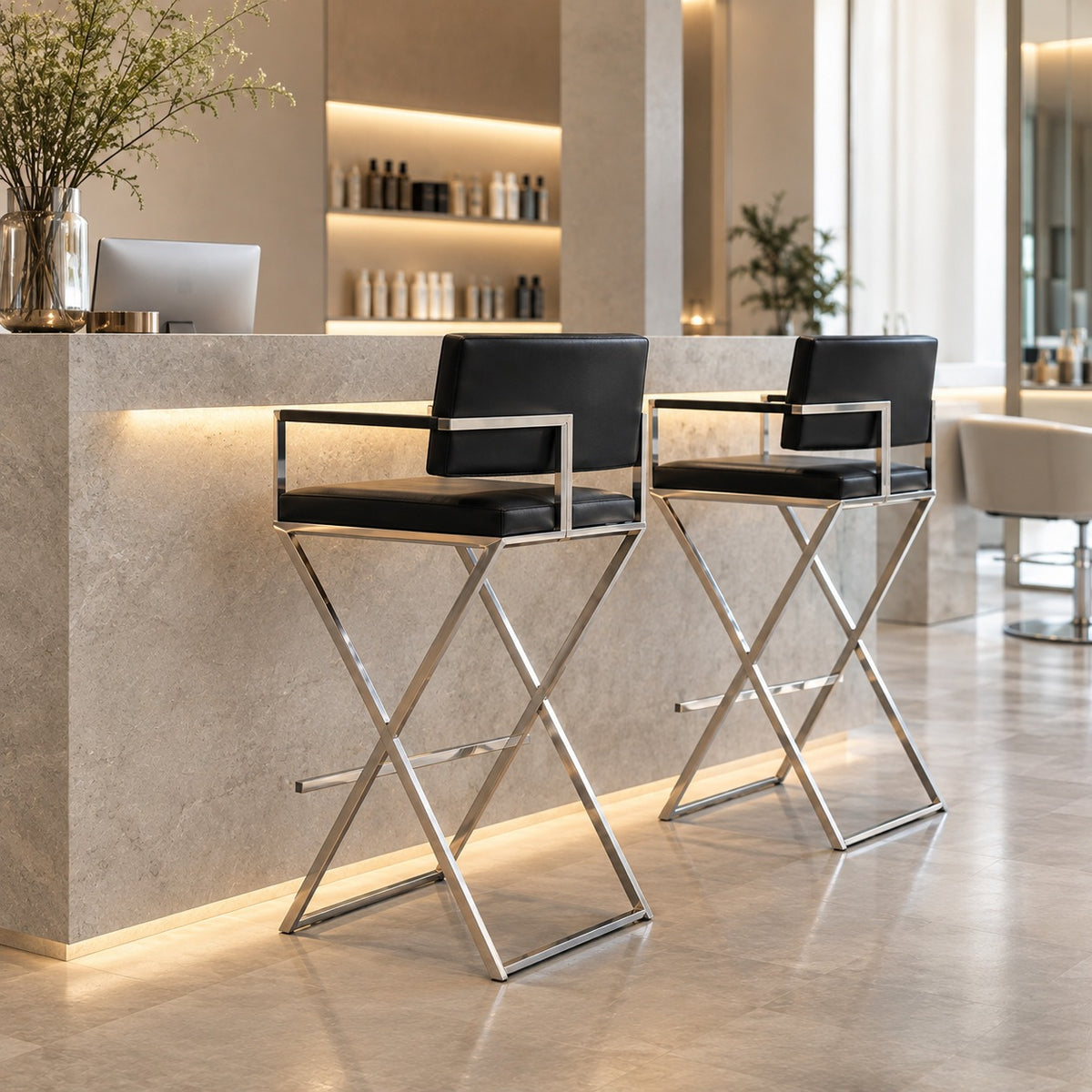 X Base Bar Chair 使用イメージ（サロン）