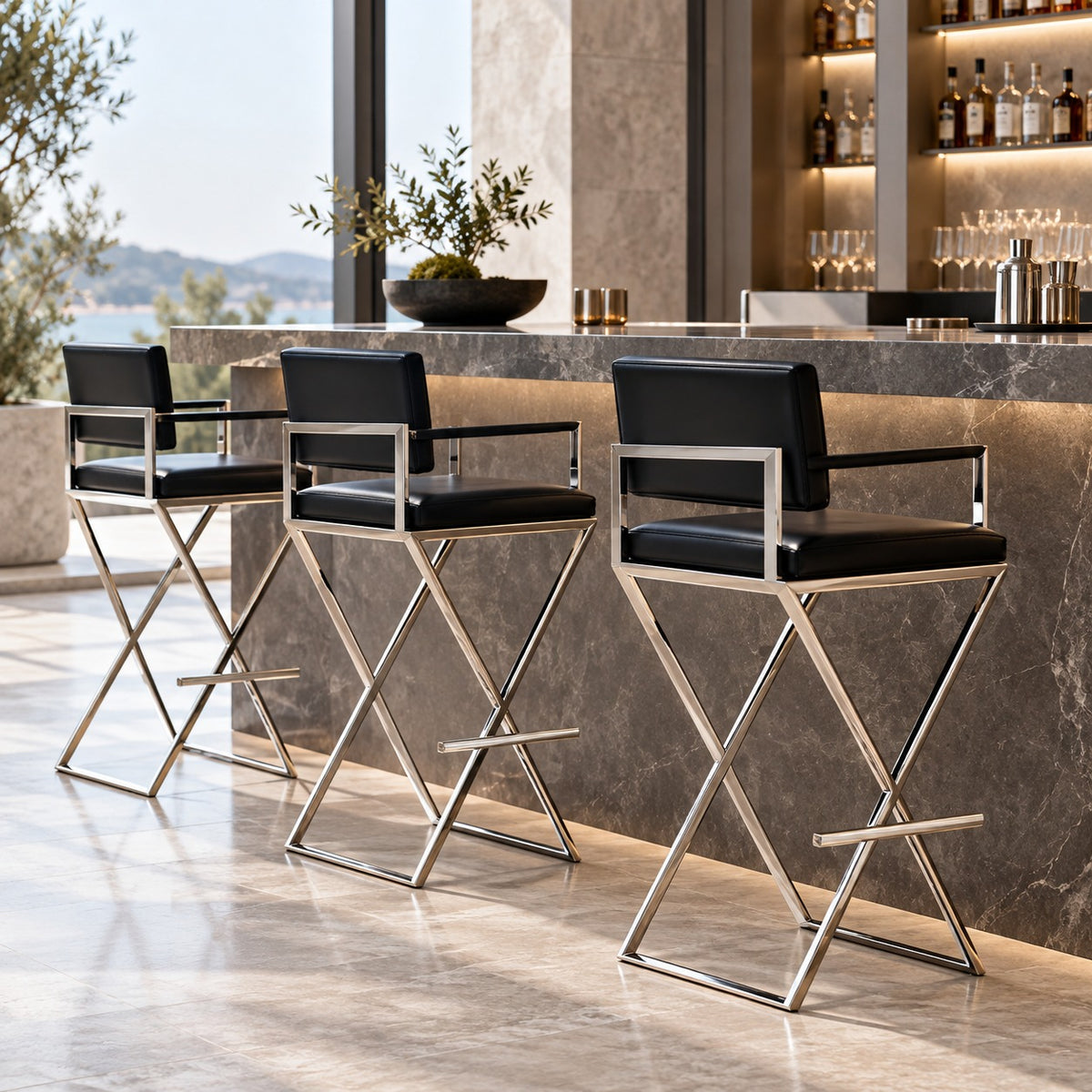 X Base Bar Chair 使用イメージ