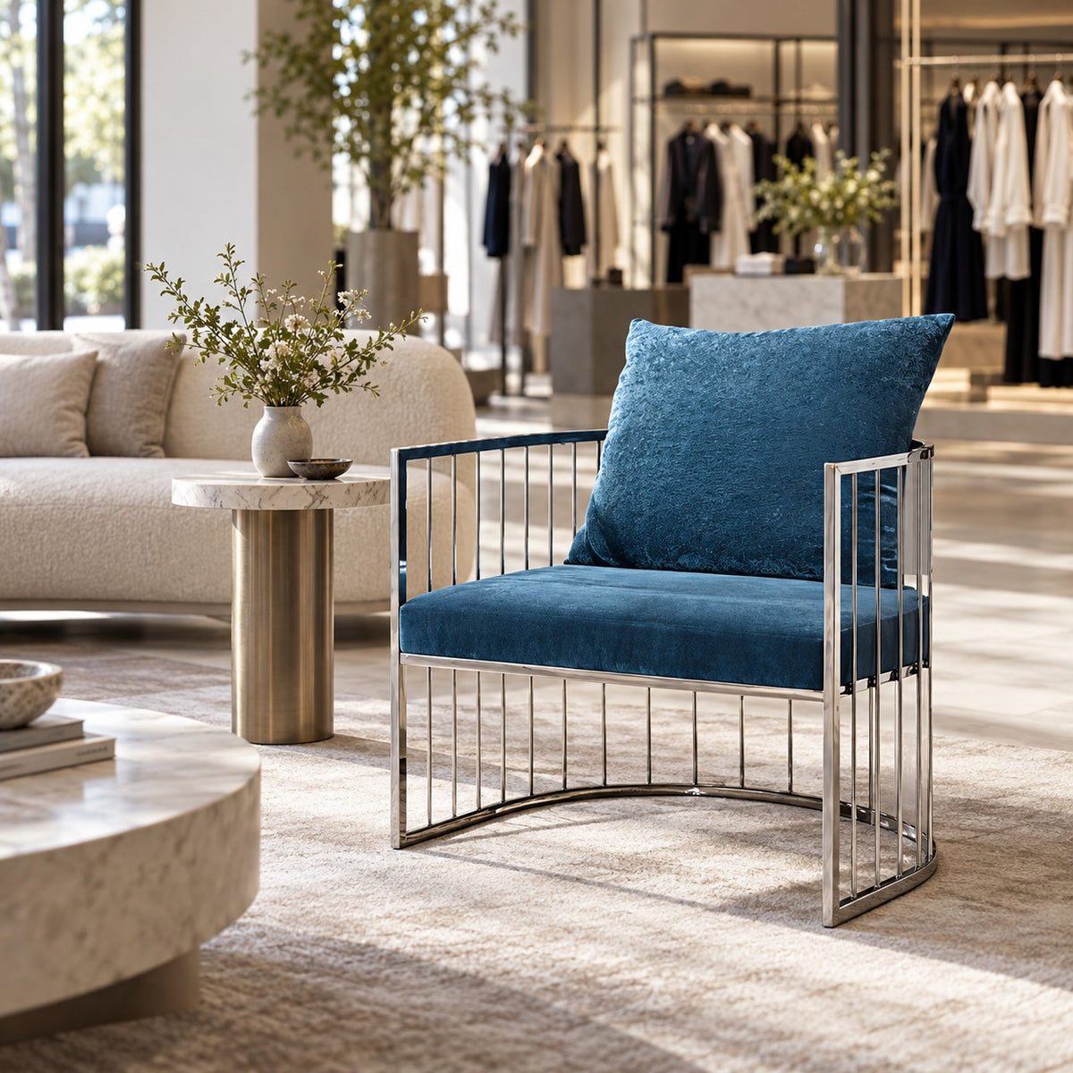 Rib Arm Chair 使用イメージ（アパレル店）