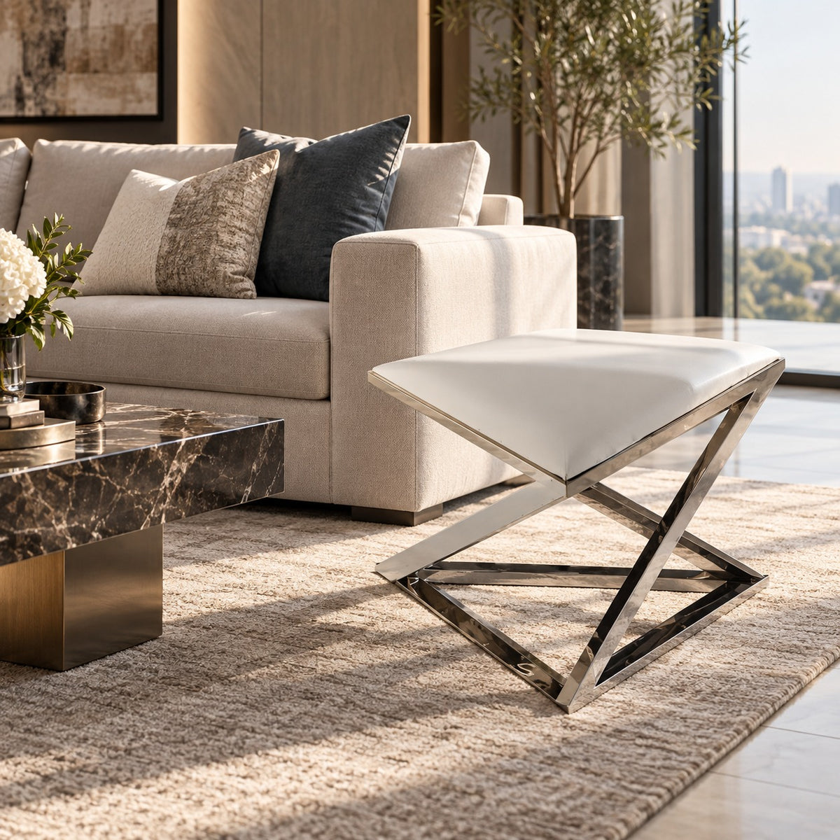 Diamond X Ottoman 使用イメージ