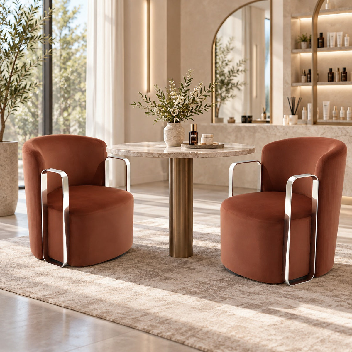 Curl Velvet Chair 使用イメージ（サロン）