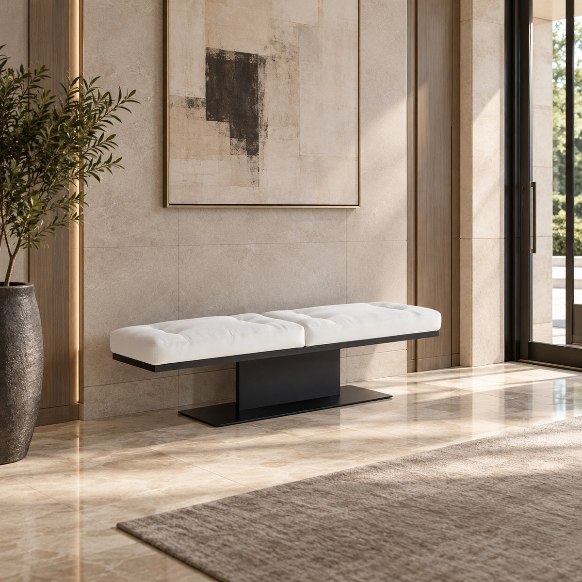Pedestal Bench 使用イメージ（ホテル）