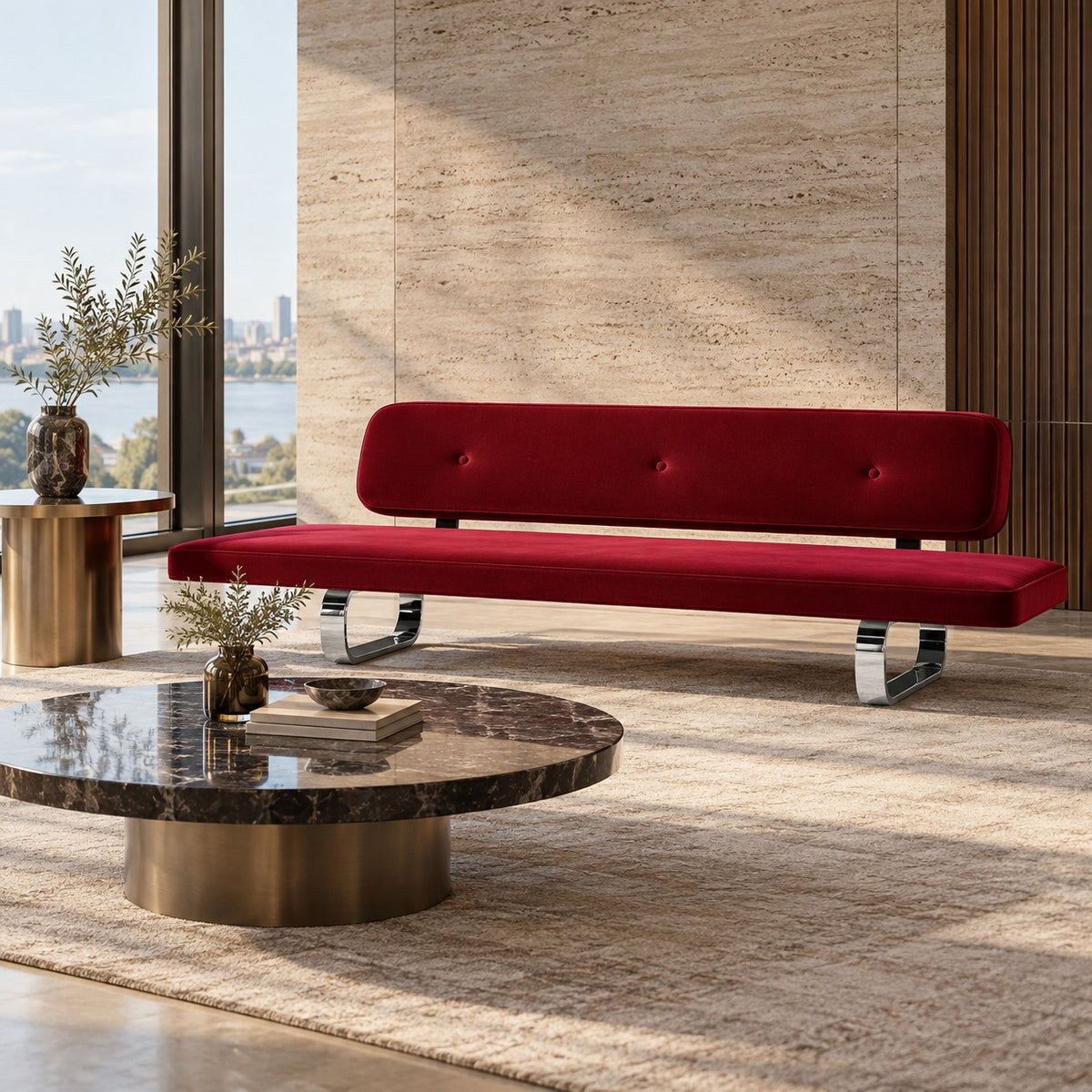 Low Velvet Sofa 使用イメージ