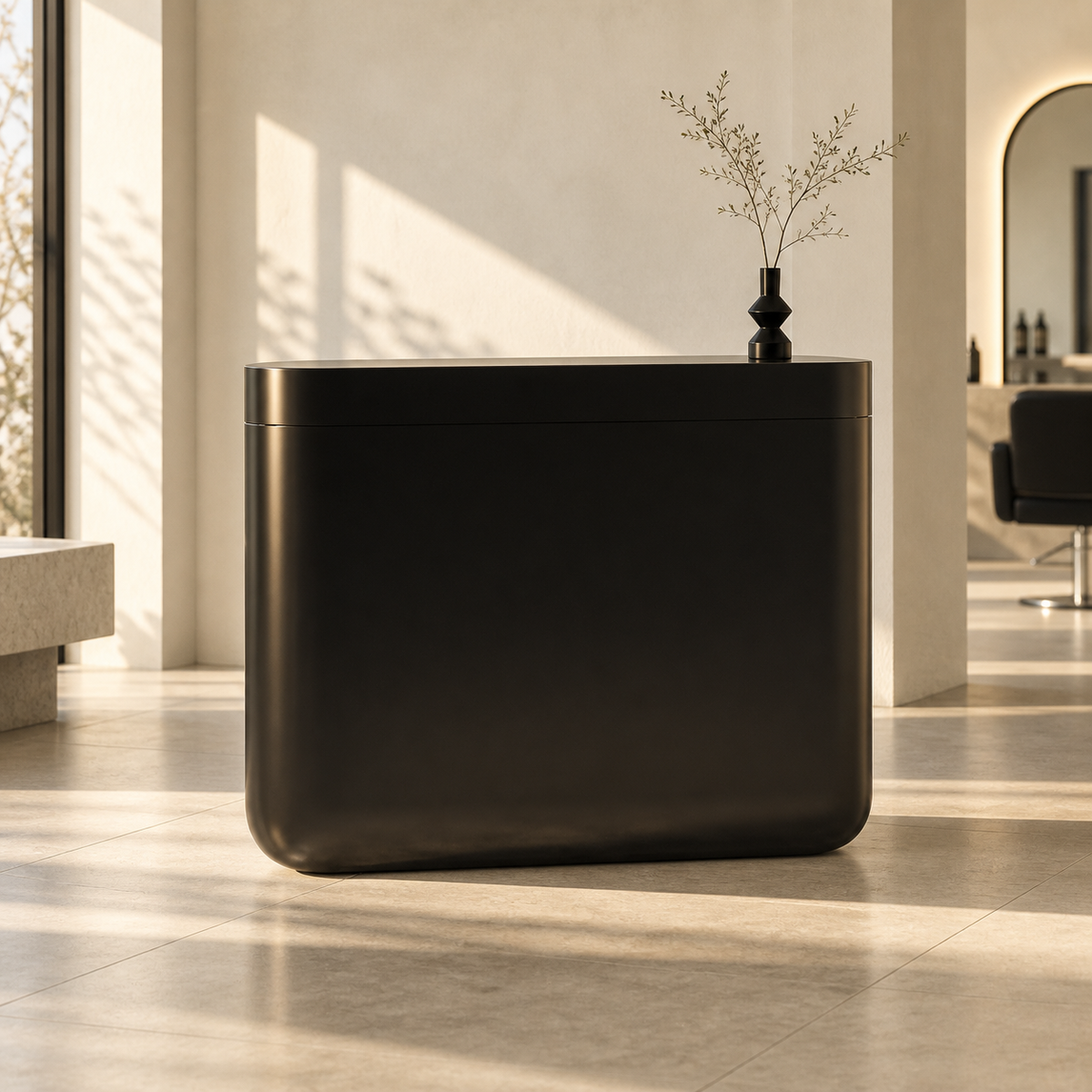 Pebble Reception Counter — interior scene 1 (AI-generated, editorial 2026-09-10)