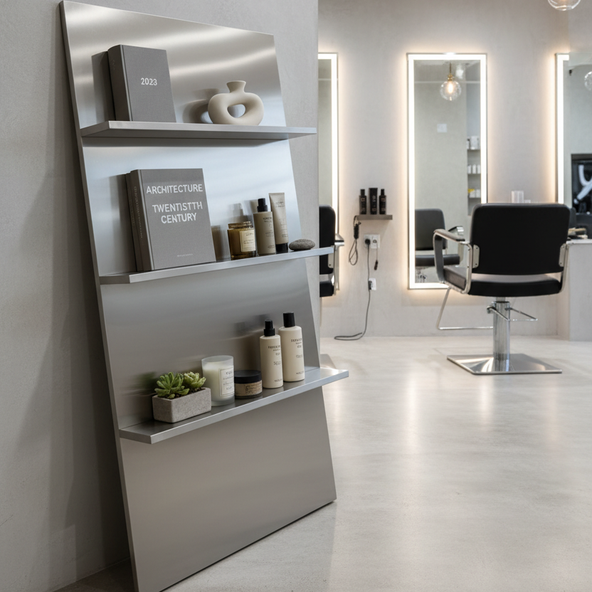Stainless Rack in Hair Salon